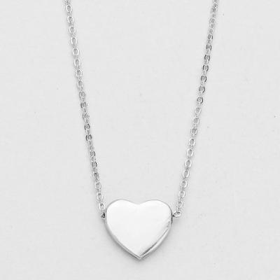 Just Right Silver Tone Heart Pendant Necklace.JPG